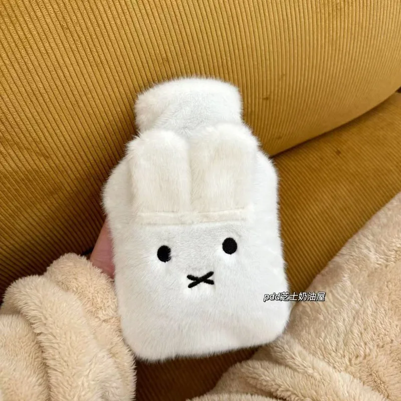 Cute Fluffy Miffy Hot Water Bottle - Winter Warm Hand Warmer & Belly Warmer, Portable Bed Warmer