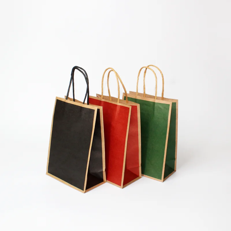 10/30/50pcs/lot Small Gift Bag Baking Bag Takeaway Paper Bag Shopping Clothing Bag Kraft Paper Bag with handle