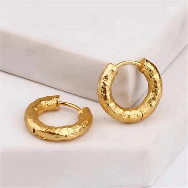 New pendant women's earrings men's and women's simple texture ear loop ear buckle retro temperament ear studs