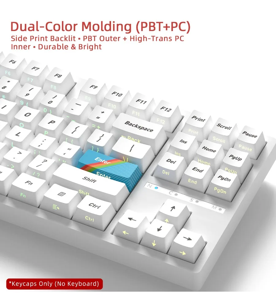 [Original 128-key side engraving mechanical keyboard keycap five-sided PBT hot sublimation eight treasure shaft