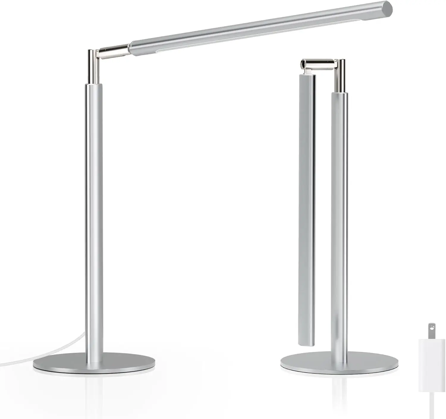 

16' Foldable LED Desk Lamp, 4 Color Temps, 15W 1200Lm Dimmable Table Lamp with Flexible Arm, Silver