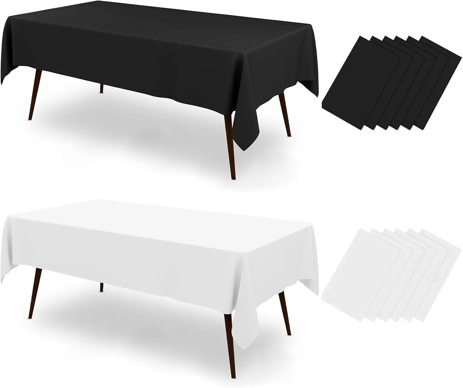 12 Packs Disposable Plastic Halloween Table Cloth Black and White