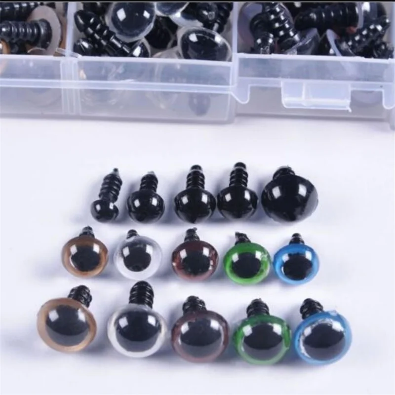 100pcs 8mm 10mm Mix Color Plastic Safety Eyes Crafts Animal Bear DIY Dolls Puppet Accessories Stuffed Toys Crafts Supplies