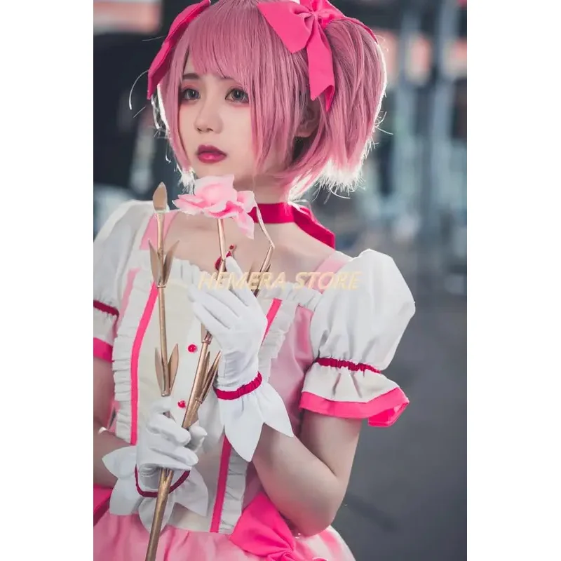 Trajes de Cosplay de Anime Cos Puella Magi Madoka Magica Kaname Madoka, conjuntos de disfraces de fiesta de Navidad de Carnaval de Halloween, trajes de uniforme Unisex