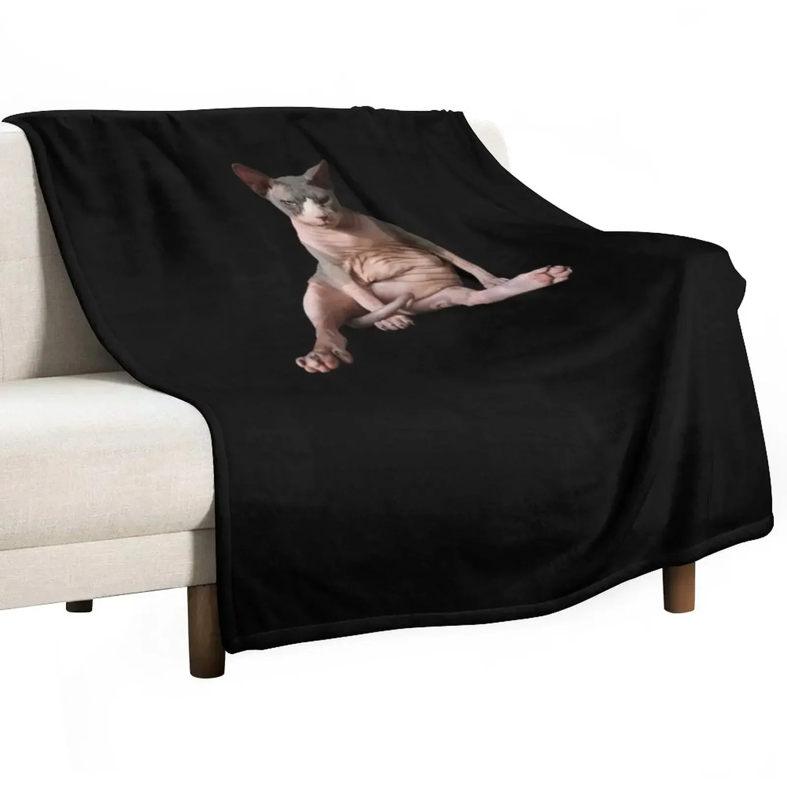 

Cowboy the Sphynx Throw Blanket Sofa Quilt Camping Cute Plaid valentine gift ideas Blankets