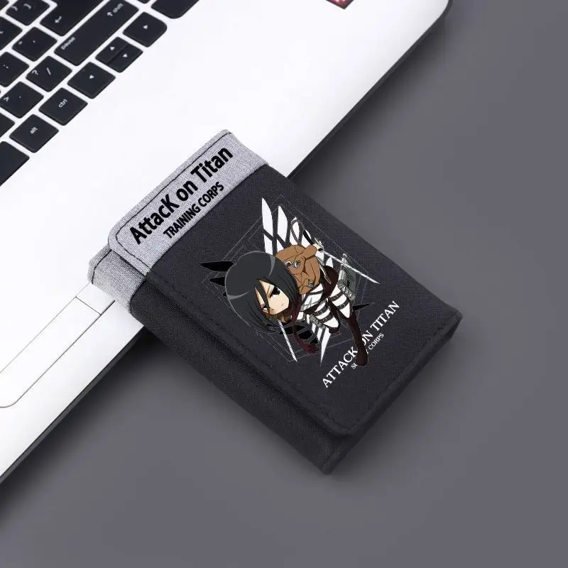 Cartera corta Attack the Giant Trend Student edición Liwell Soldier Free Wings monedero plegable tarjetero