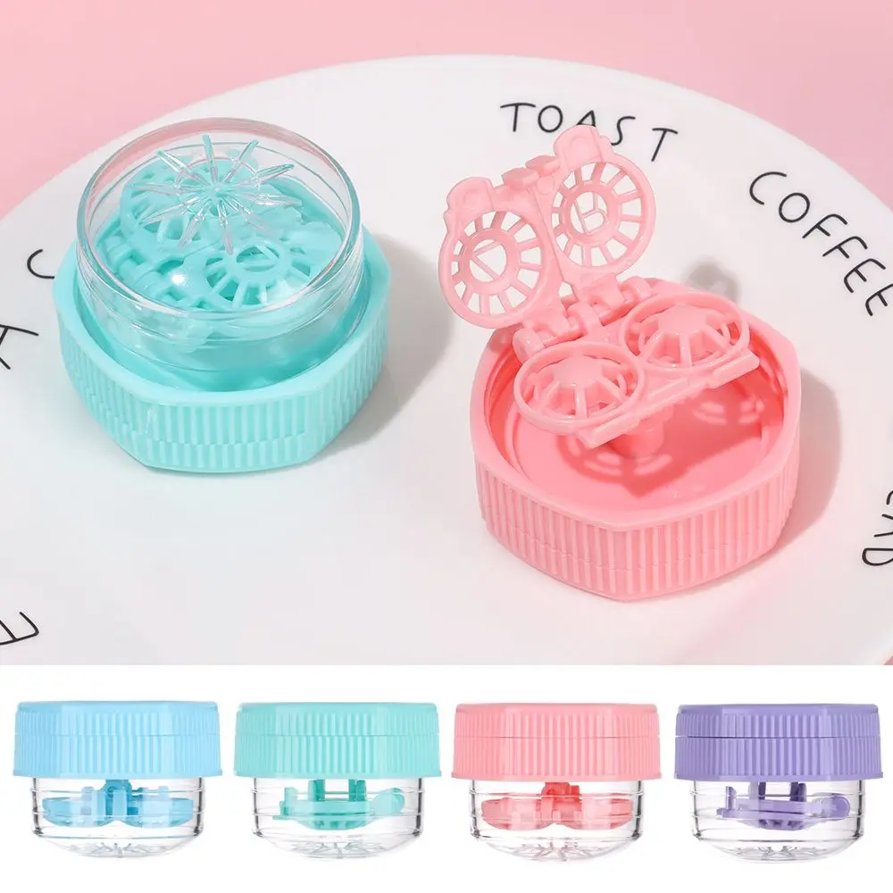 Accessories Rotatable Manually Glasses Lenses Container Glasses Storage Holder Glasses Lenses Box Contact Lens Cleaner Case