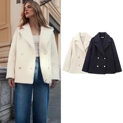 TRAF Jackets Coat Women's Winter 2024 New Chic Loose Thick Warm Winter Women's Jacket Coat Fashion Street Youth Casual Coat