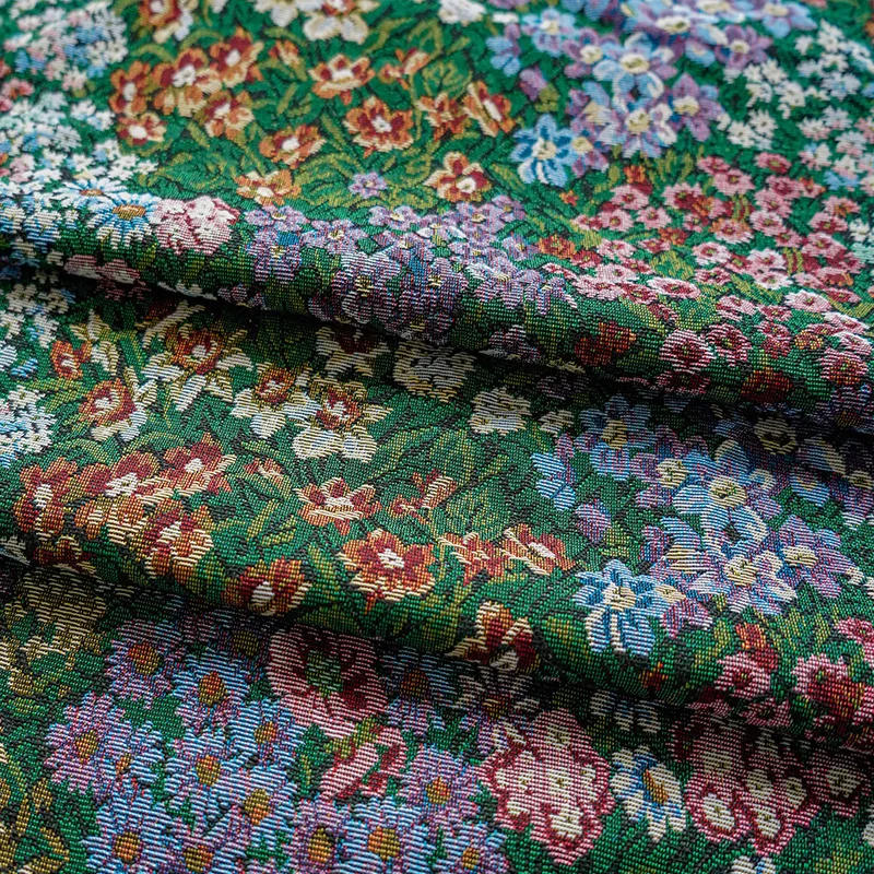 

1-метровая ретро-пасторальная стильная пряжа, окрашенная жаккардовая ткань, картина маслом, текстура, женская ткань для изготовления цветочных платьев для багажа