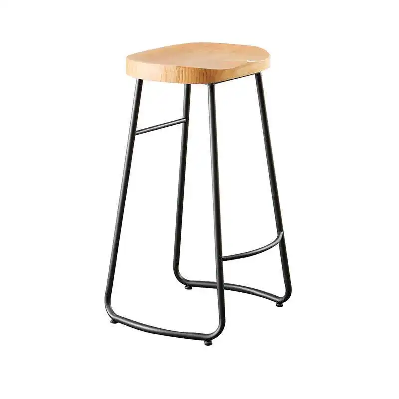 

Stylish Modern Premium Indoor Seating Wooden Top High Back Durable Metal Frame Comfortable Bar Stool for Home Kitchen Pub Cafe