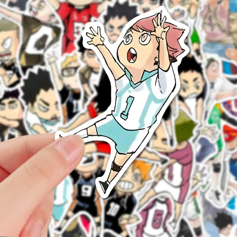 60 Stück Anime Haikyuu Graffiti-Aufkleber Niedliche Volleyball Hinata Shoyo Tobio Kageyama Laptop Gitarren Dekoration Spielzeug