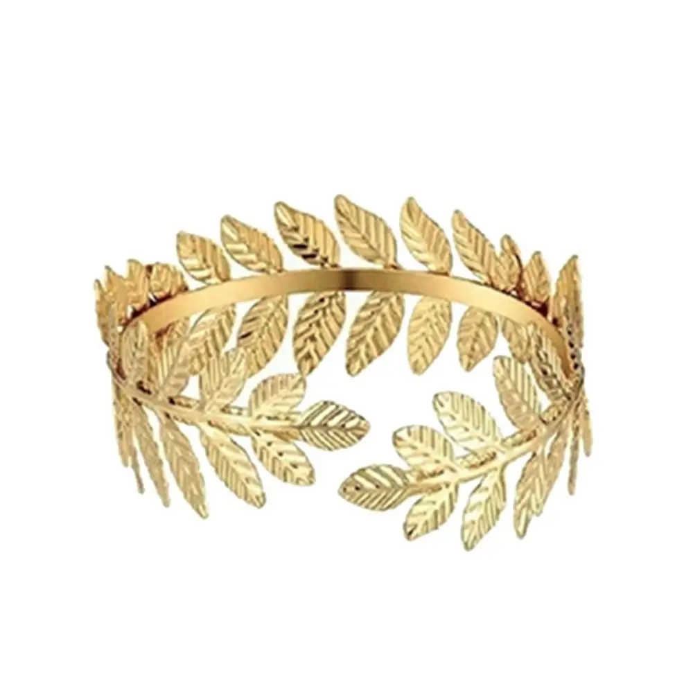 Baroque Women's Wedding Jewelry Set Bridal Earrings Leaf Design Greek Goddess Hair Jewelry Hair Headbands Bracelet