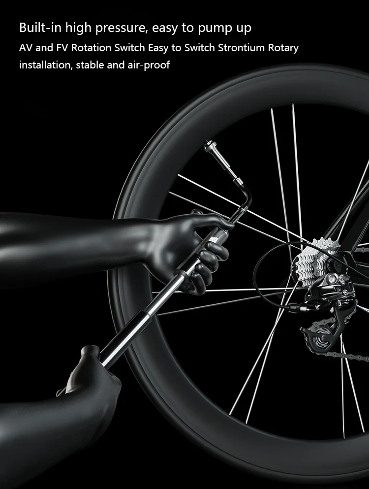 ENLEE Mountain Road Fahrradpumpe Tragbare Pumpe Fahrradpumpe US-Französischer Mund Geeignet für Mini-Basketballpumpe – Detail 10