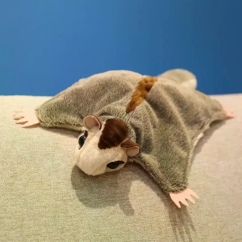 Cute Simulation Sugar Glider Plush Toy Lovely Squirrel Glider Stuffed Animals Toy Funny Flying Squirrel Dolls For Kid Gifts
