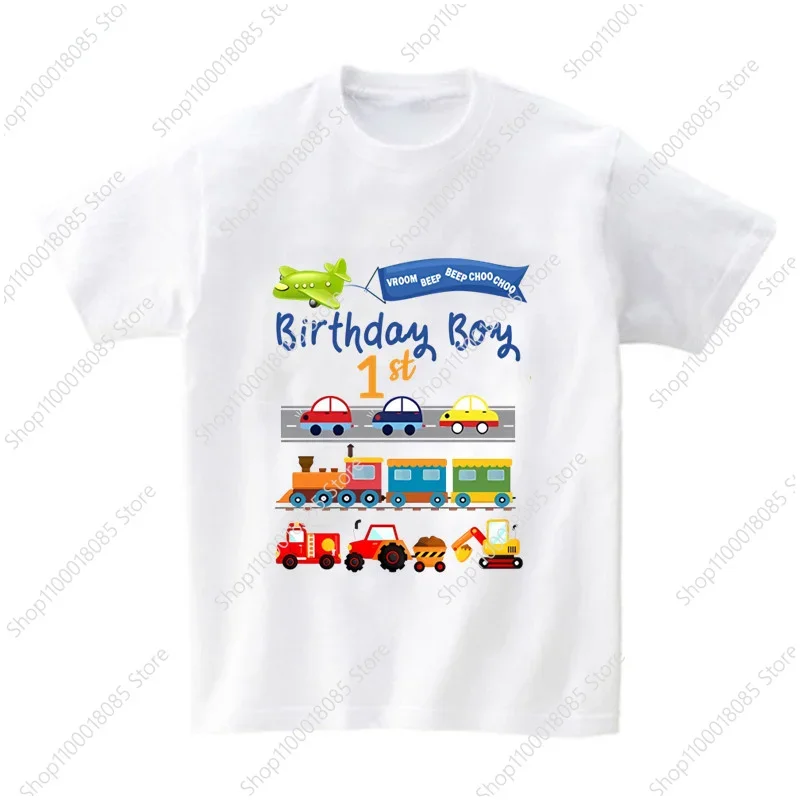 Car Train Plane Family T-shirt  Fashionable Father Mother Brother Sisters White T-shirt Family Style Children's Adult T-shirt