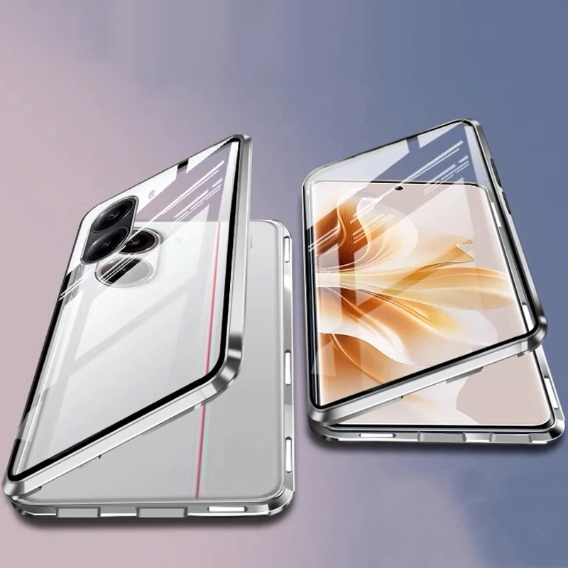 

Full Lens Protection Metal Magnetic Double Sided Glass Case For Poco X7 X6 X8 Pro Max Bumper Metal Magnetic Cases Phone Cover
