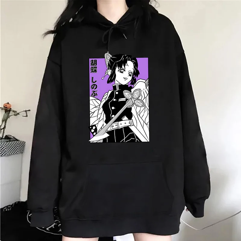 Women\'S Fashion Hoodies Anime Kochou Shinobu Printing Sweatshirt Unisex Long Sleeve Casual Tops