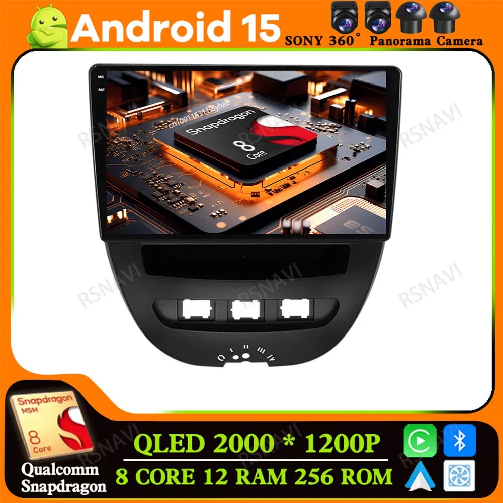 

Android 15 for Peugeot 107 Toyota Aygo Citroen C1 2005-2014 Multimedia Car Radio Autoradio Stereo Wireless Carplay Auto GPS DSP