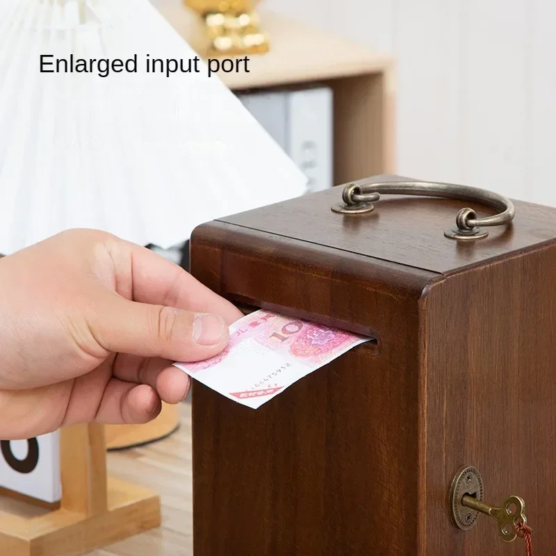 ، خزان تخزين الأموال وهدية عيد الميلاد، صندوق خيري خشبي يهودي مصنوع يدويًا - حصالة على شكل خنزير من الخشب الصلب قابلة للقفل للعملات المعدنية #4