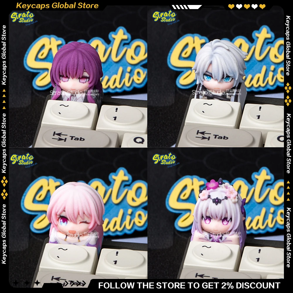 

Honkai: Star Rail Series Keycaps Resin Personalized Game Peripherals 3D Handmade Keycap for Mechanical Keyboards Accessories