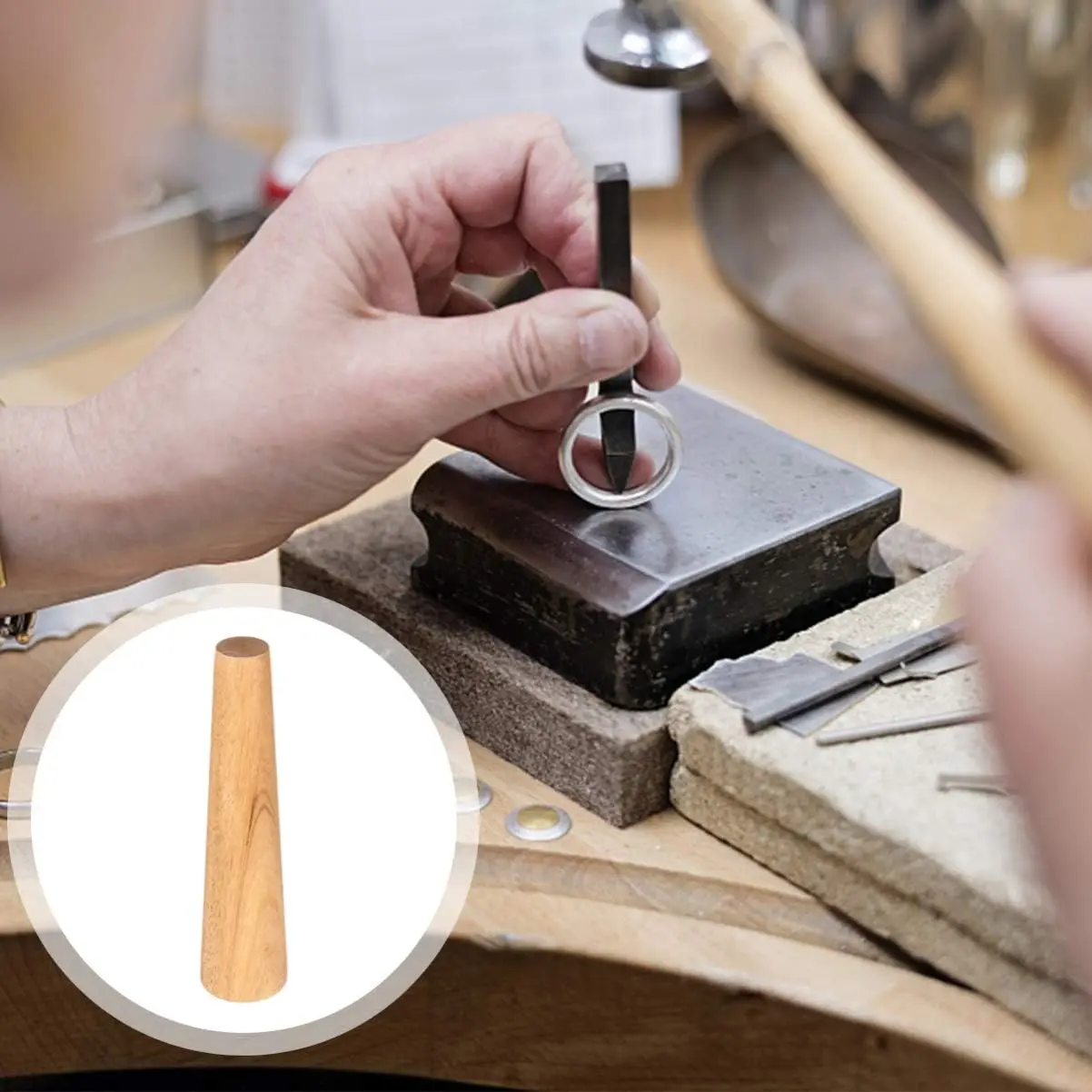 Professional Wooden Oval Bangle Mandrel for Bracelet Sizing and Wire Wrapping Jewelry Making Tool