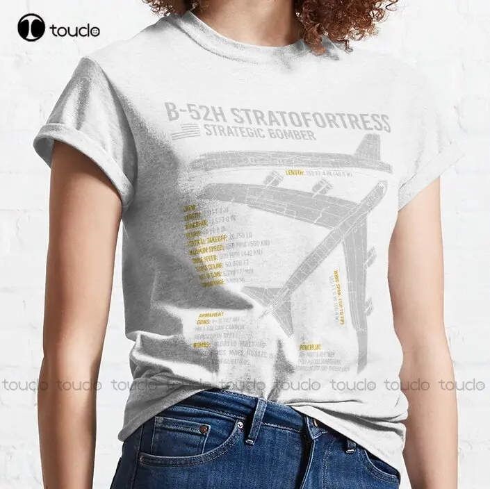 B-52 Stratofortress Bomber Aircraft Plane Airplane Blueprint Classic T-Shirt Graphic Tshirt Fashion Tshirt Summer  Xs-5Xl Unisex