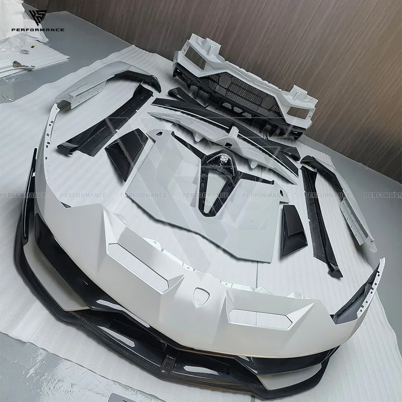 Hot Selling SVJ Style Prepreg Dry Half Carbon Fiber Body Kit With Bumper Spoiler Side Skirts For Lambo Aventador LP700 2011-2015