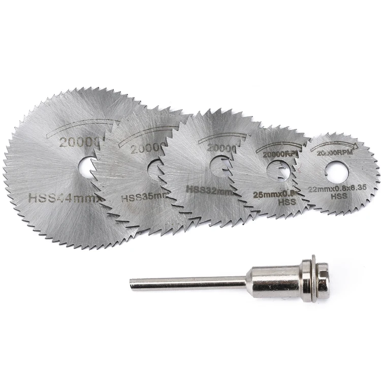 Диск для циркулярной пилы из быстрорежущей стали, 6 шт./комплект, отрезное колесо, полировка, шлифование, режущие диски с оправкой 3,17 мм для вращающегося инструмента Dremel