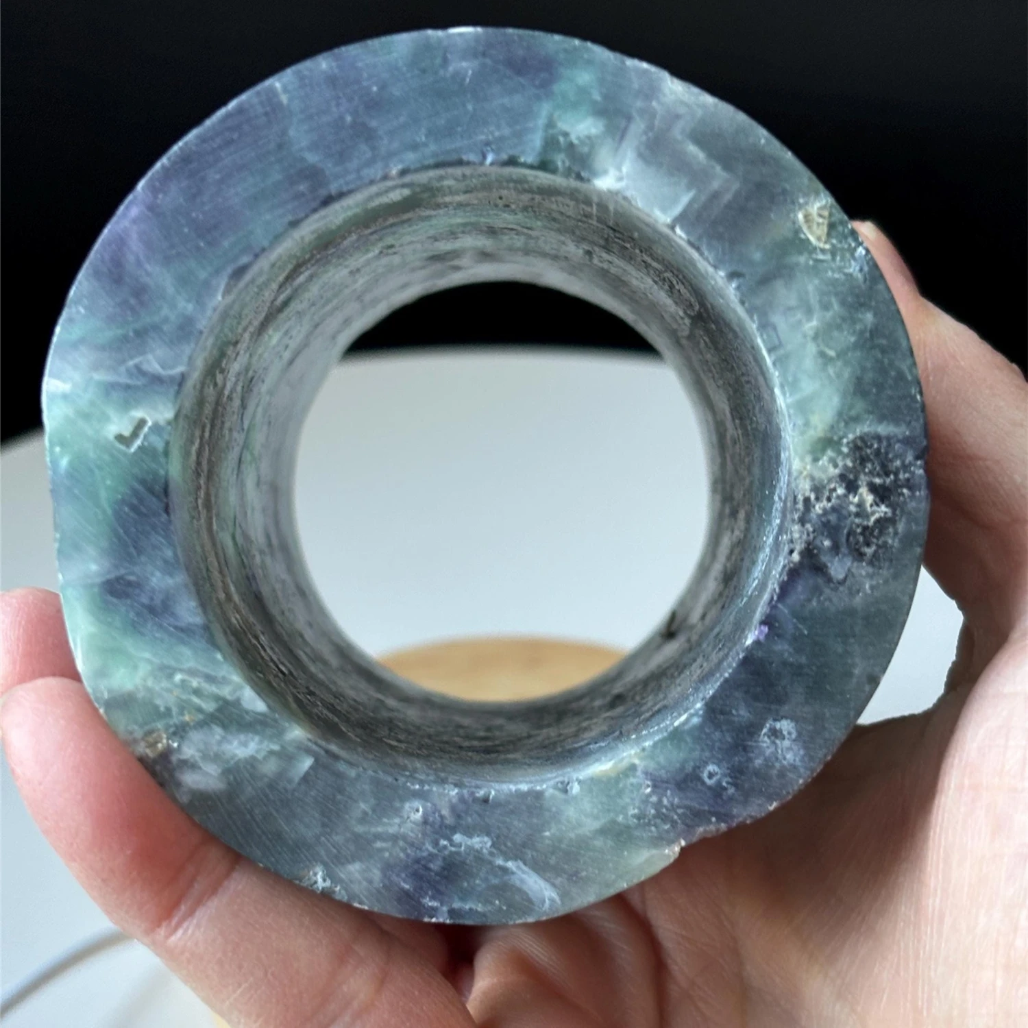 1pc Rainbow Fluorite Crystal Night Light with Colorful Swirls, Home Decor, Ideal Crystal Gift for Holidays, Decorative Light