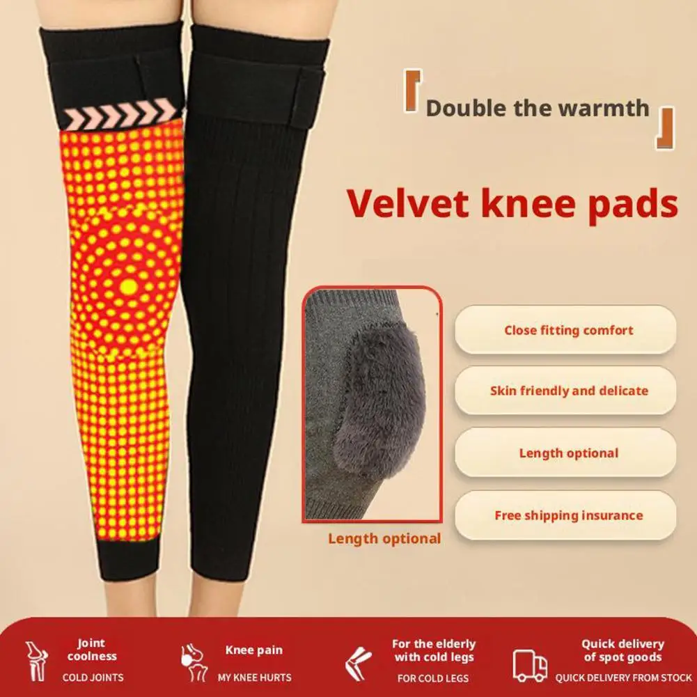 Winter Thermo Knie Hülse Rutschfeste Elastische Wolle Kaschmir Knie Brace Unterstützung Schutz Knie Wärmer Pads Legging Strümpfe Wraps