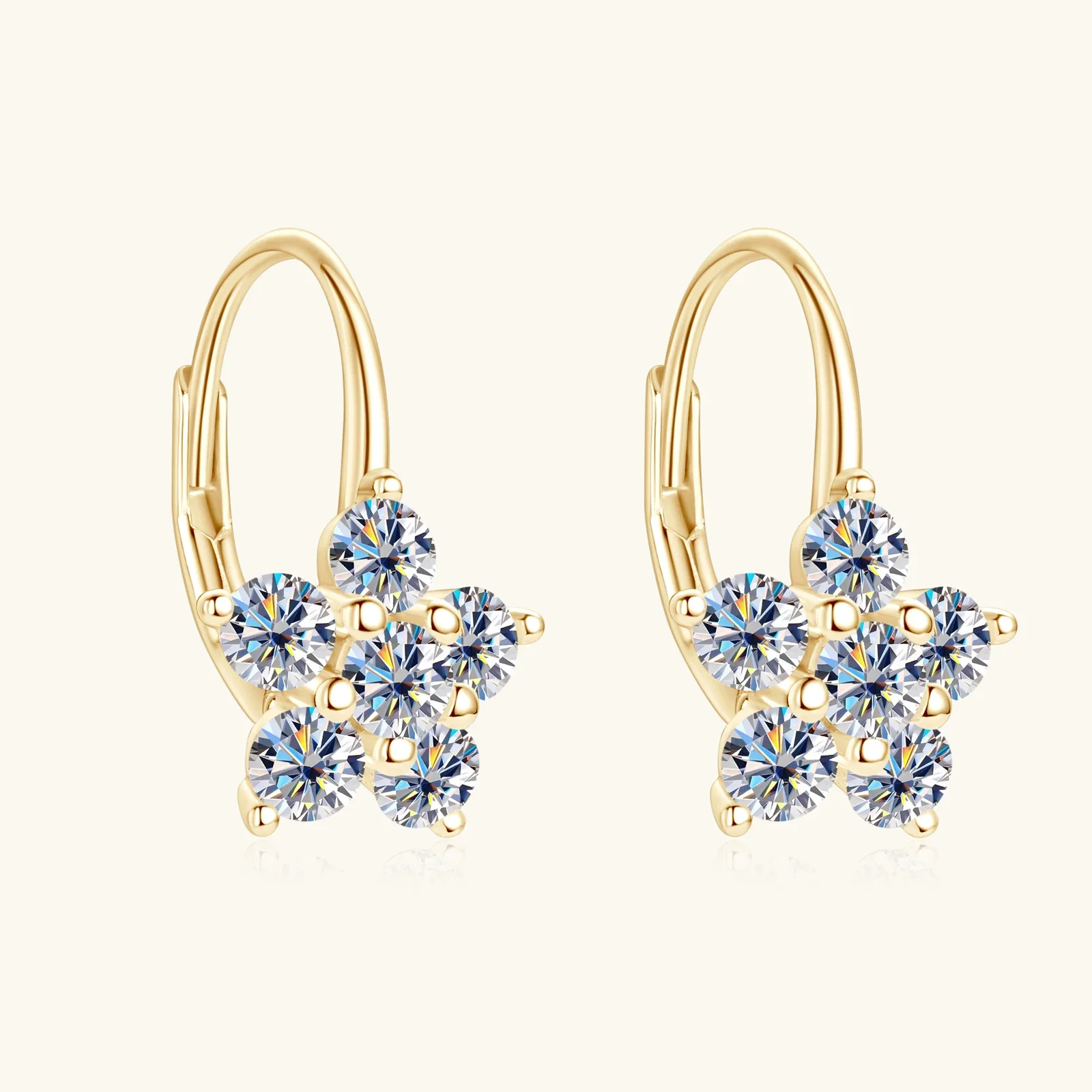 3 مللي متر مويسانيتي أقراط الماس الذهب الأبيض Vermeil S925 فضة هوب أقراط للنساء الفتيات سباركلي رائع مجوهرات #3