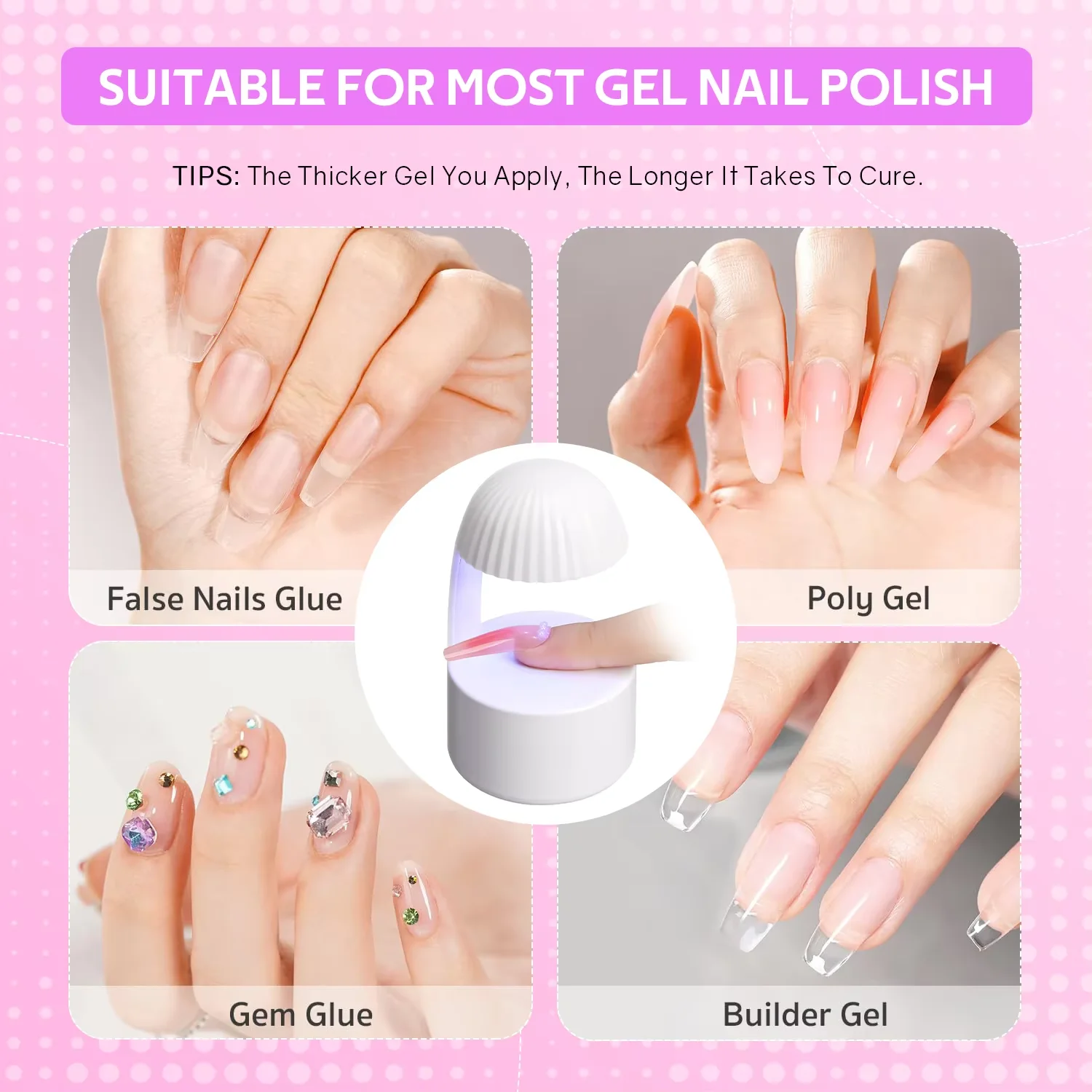 YIKOOLIN Mini UV-licht voor gelnagels met slimme sensor Draagbare manicure UV LED-lamp voor doe-het-zelf nail art en gellakverlenging