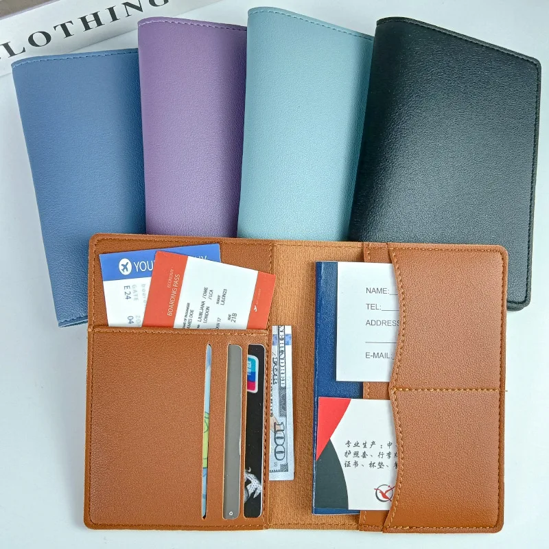 

Multifunctional Document Passport Holder Protection Set Pu Leather Passport Clip Holder Travel Wallet Card Holder