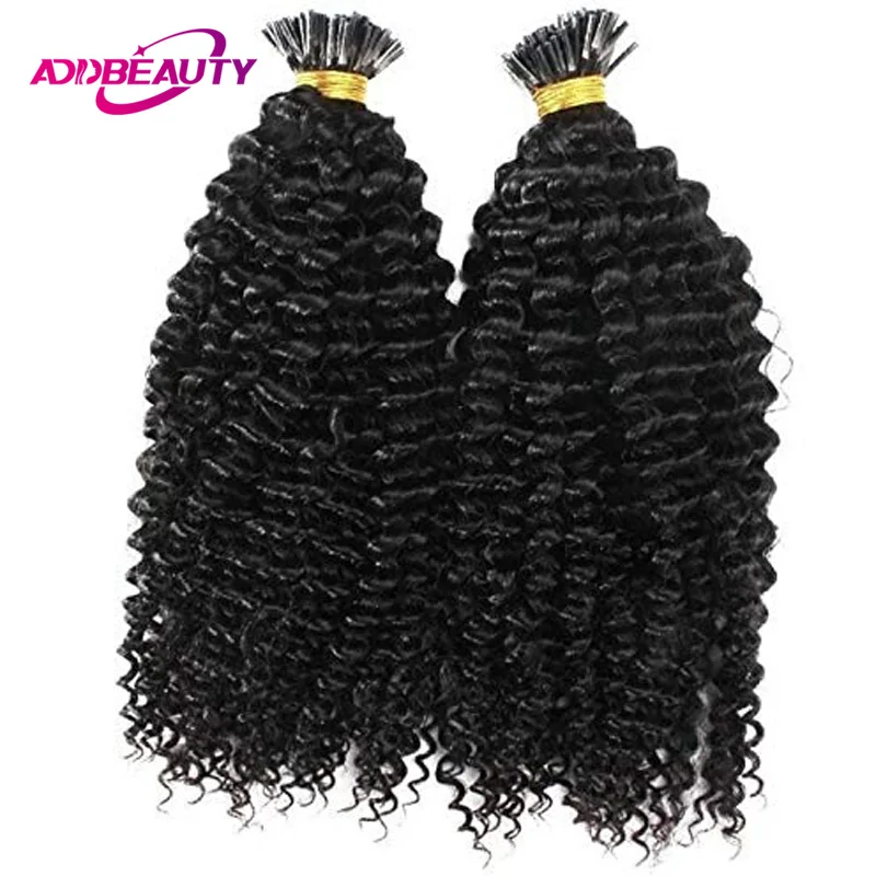 Kinky Curly I Tip Hair Extension Straight Human Hair Extension 50pc/Set Capsule Keratin Wave Natural Fusion Human Hair Extension