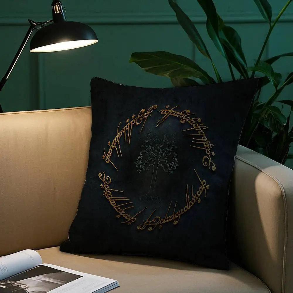 The L-Lord of the R-Rings Pillow Case Short Plush Print Cushion Cover Square Throw Pillow Covers Sofa Home Decor