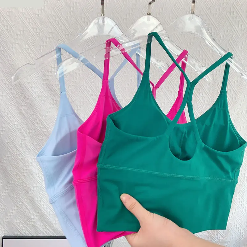 Sexy Cross Back Small Sling Yoga Underwear Women Breathable Shockproof Gym Fitness Running Sport Crop Tops Athletic Vest👚👍️