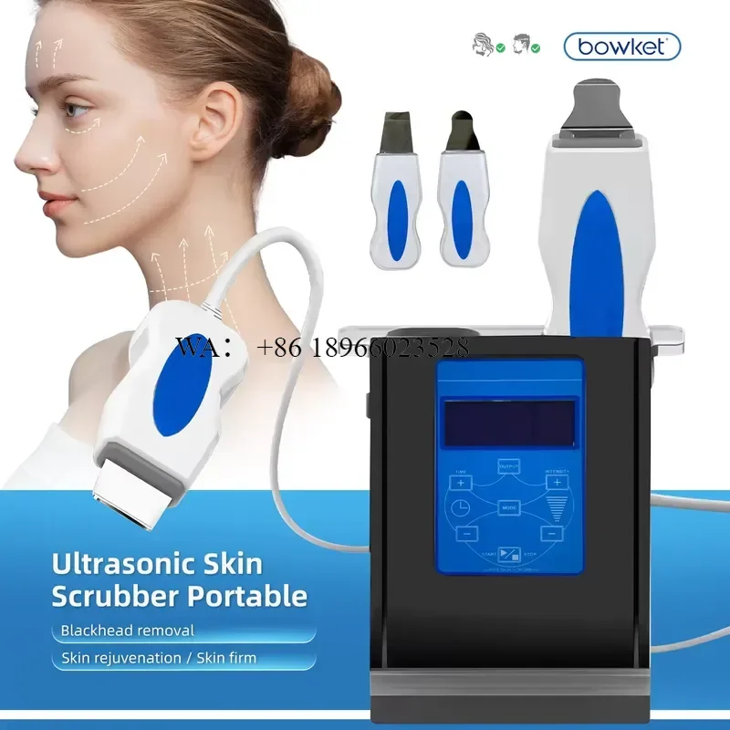 WMWMNU for BOWKET Portable Dual Handle Ultrasonic Scrubber Rechargeable Waterproof Facial Body Cleanser Deep Cleaning