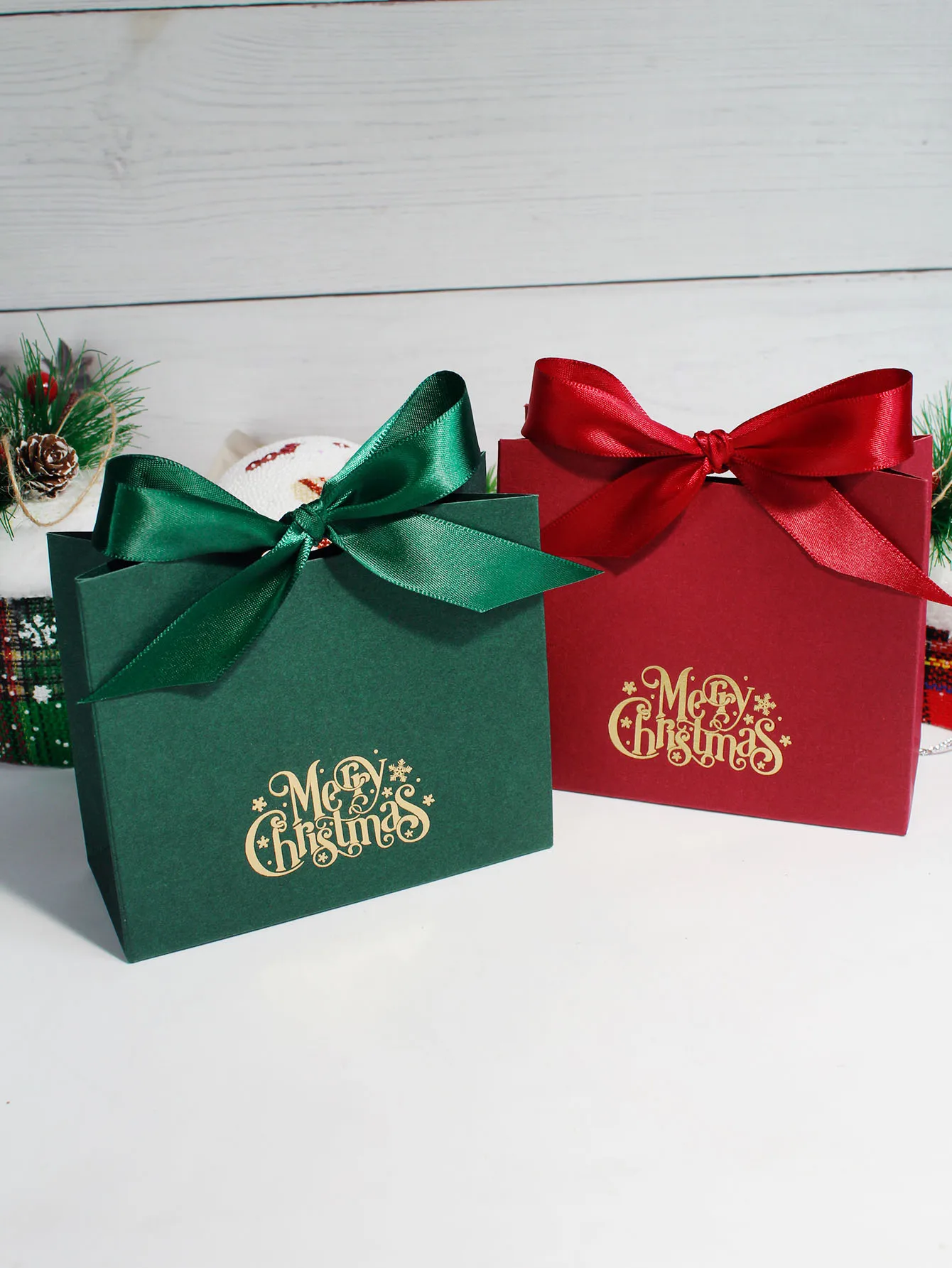 New Christmas Gift Boxes Santa Claus Candy Box Merry Christmas Packaging New Year 2024 Xmas Wrapping Gift Bags Supplies ﻿