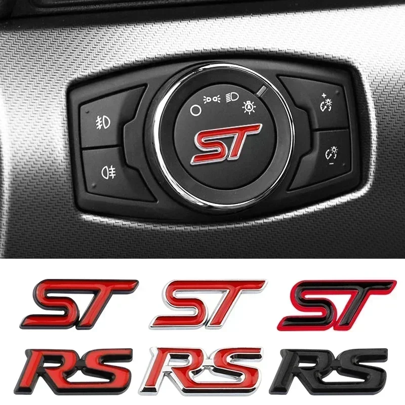 

1pcs 3D letter Metal Red Blue ST RS logo Sticker Car Emblem Badge Chrome Sticker Auto Car Styling Accessories