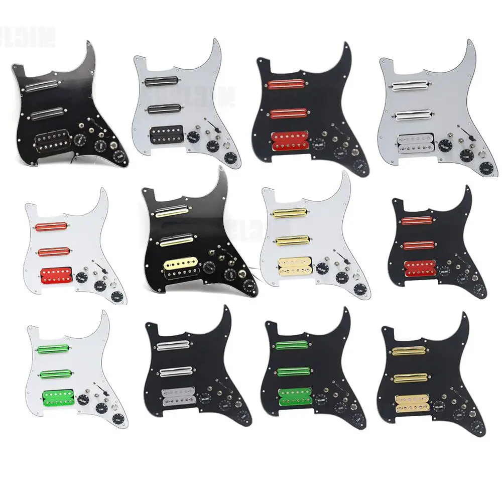 Captador de pickguard de guitarra elétrica ssh com fiação singlecut carregado pré-carregado bobina dupla conjunto de placa de arranhões