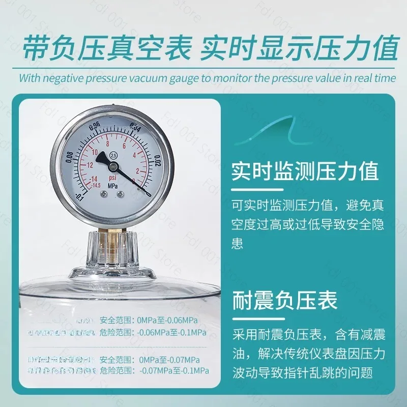 Vacuum Desiccators Small Lab Desiccator Double Valves Glassware Lab Desiccator Dryer Vacuum Desiccator Jar 150mm/250mm - view 3