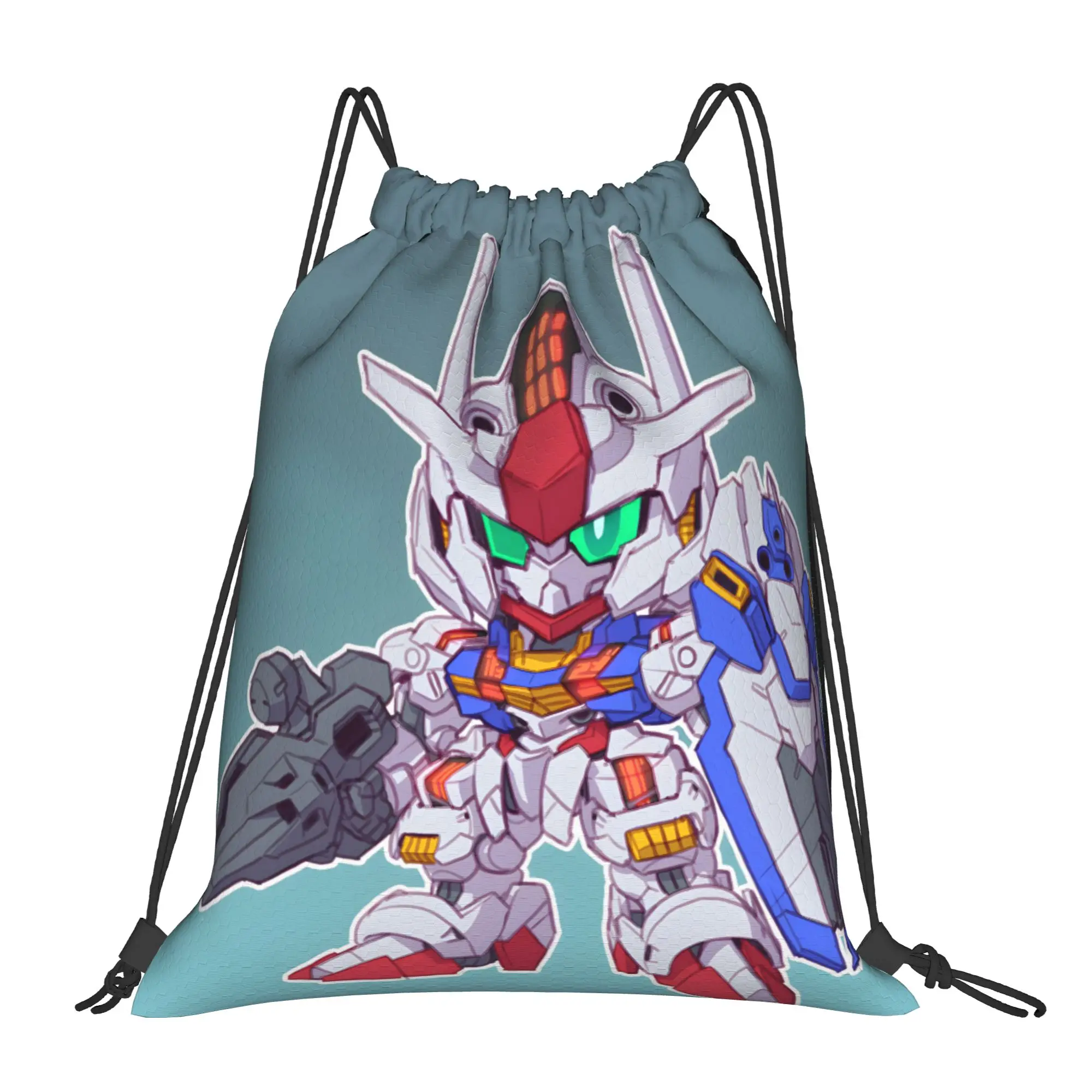 1 pc Aerial Gundam the Witch from Mercury Anime  Drawstring Bags Travel Unisex Storage Bag