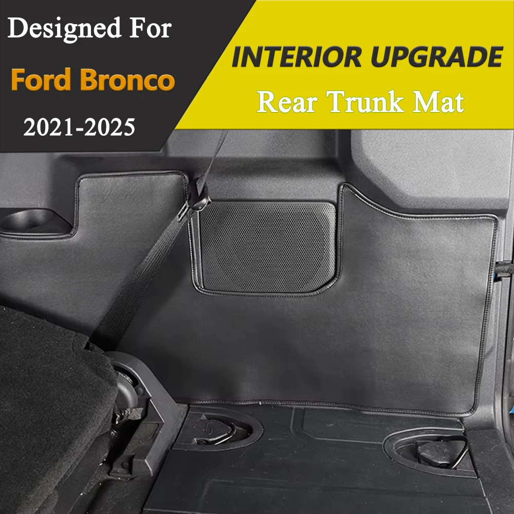 Car Rear Trunk Isolation Mat Liner Cover For Ford Bronco 2021 2022 2023-2025 Car Boot Sidewall Protector Interior Accessories