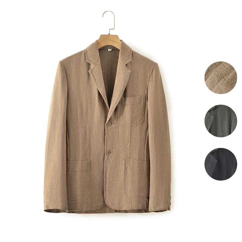 

Trendy Men's Loose Linen Coat for Business Casual Attire -98% Linen -New Arrival!