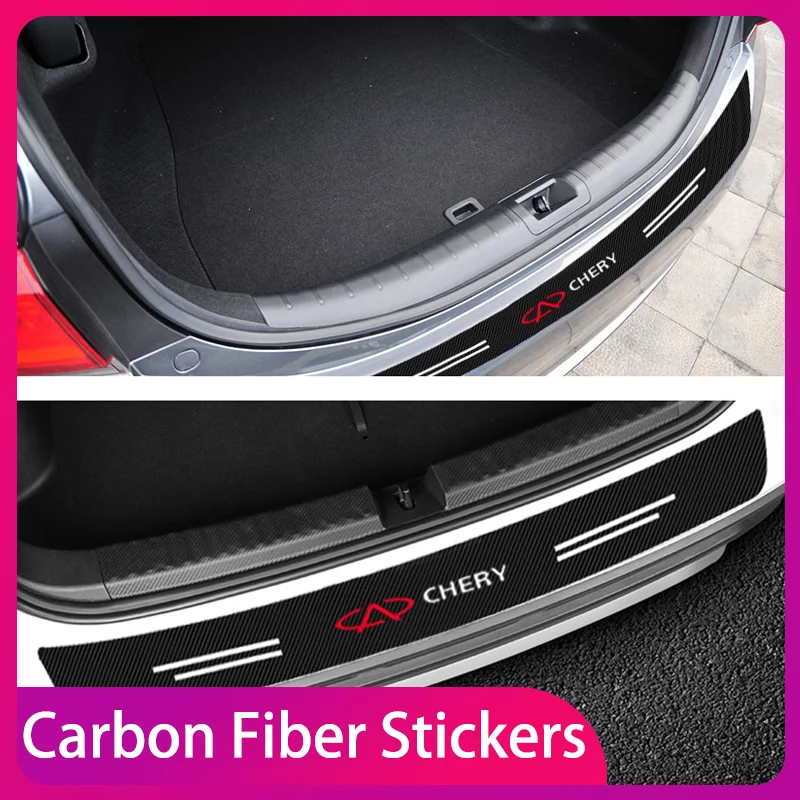 

Car Rear Bumper Load Edge Carbon fiber film Protector Stickers For Chery Fulwin QQ Tiggo 3 5 T11 A1 A3 A5 Amulet Car Accessories