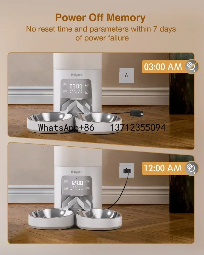 Doppel mahlzeit Hund وحدة تغذية أوتوماتيكية Katzen أداة توقيت الطعام الذكية Schüssel Automatche الانفصال توقيت تغذية الحيوانات الأليفة
