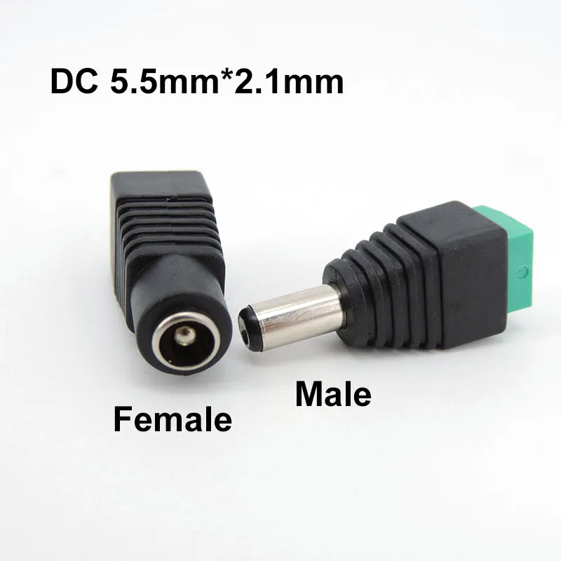 2.1mm x 5.5mm DC Female Male Power Plug Adapter Power Jack Adapter Connector Male Plug for led strip CCTV Cameras Socket u