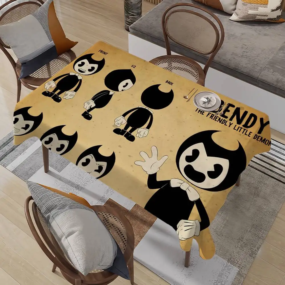 

B-Bendy M-Machine игровая скатерть, устойчивая к пятнам декоративная моющаяся скатерть, обеденный стол для дня рождения