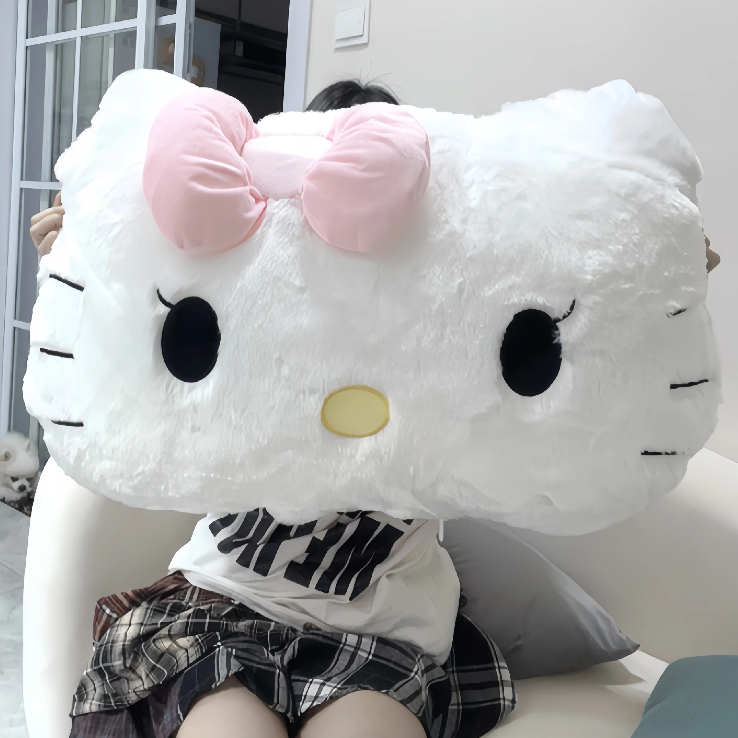 

Girl's favorite Comfortable Hello Kitty Back Cushion Headrest Big Size Sanrio Sofa Bed Throw Pillow Cuddly Pillow Home Decor