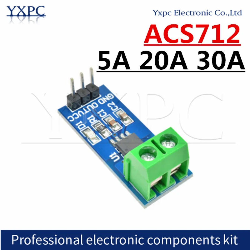 Modulo Sensore Di Corrente ACS712 30A Per Arduino – 5 Pezzi, Uscita Analogica 100mV/A